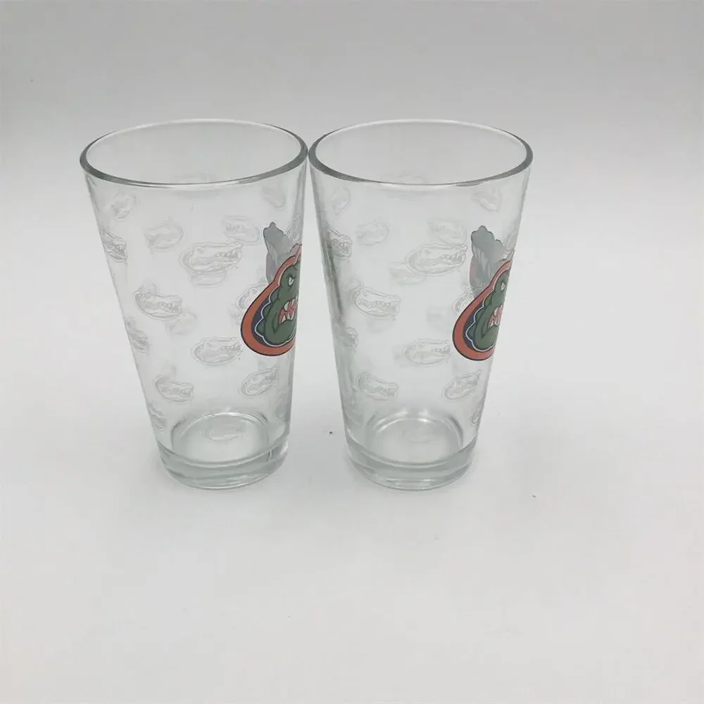 University of‎ Florida Gators 16 oz Pint Glass Set of 2 Etched Logo